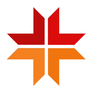 We Connect Logo in Orange and Red Color