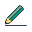 A Pencil Icon in Green Color With a Line Under